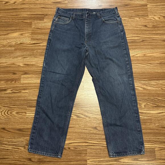Carhartt FR Work Wear Flame Resistant Men's Jeans - Dark Blue 40x32 - Picture 1 of 9